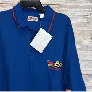 Jeff Gordon #24 NASCAR Competitors View Vintage Blue Embroidered Polo Shirt XL